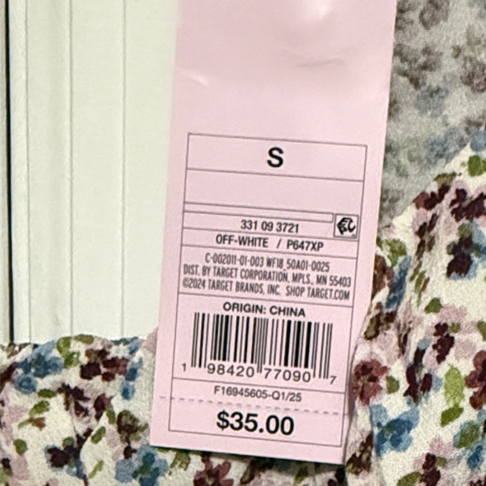 Wild Fable Backless Floral Dress - White, blues, pink, and maroon colors. Size S - Picture 4 of 8